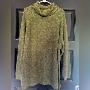 Coldwater Creek 3X Cowlneck Green Sweater